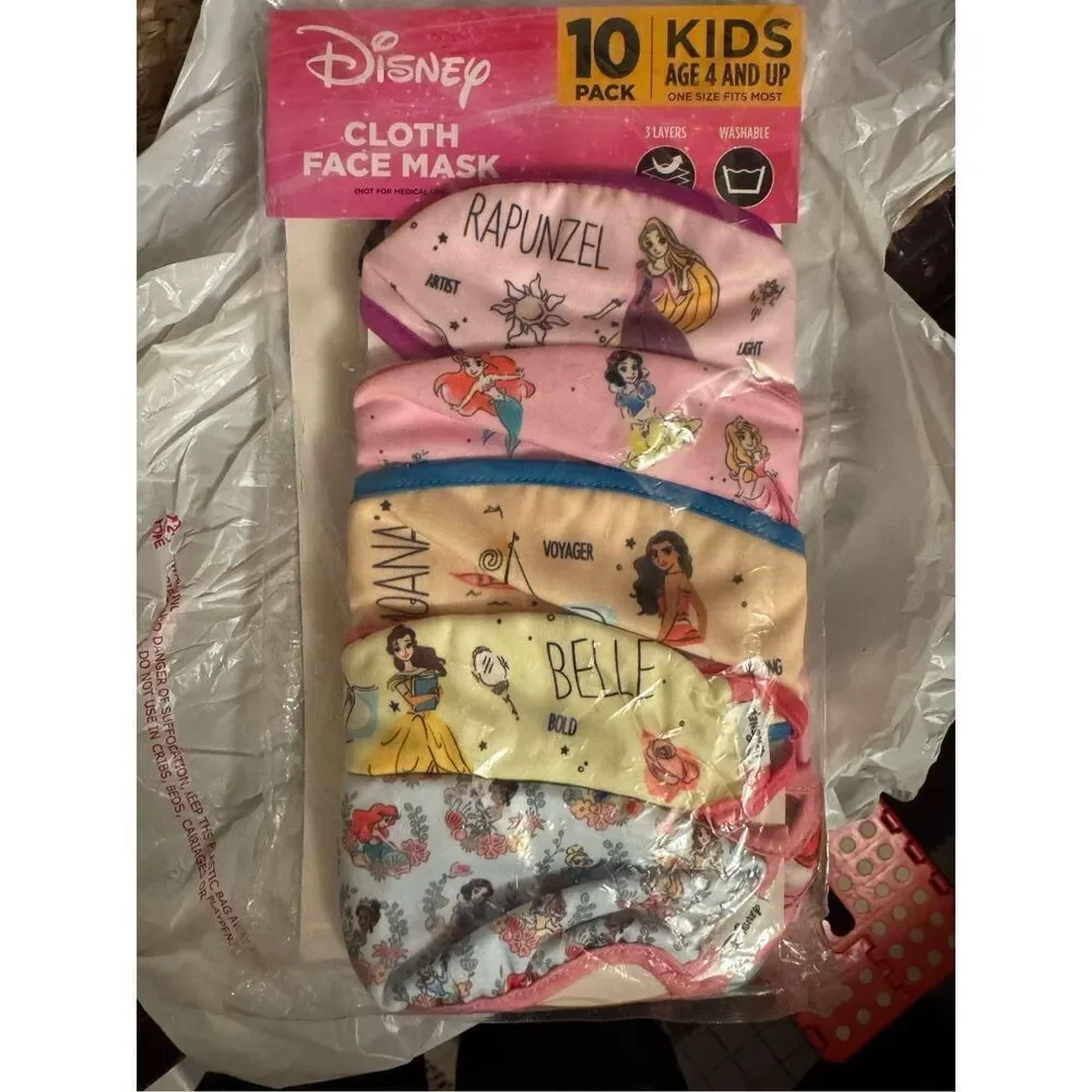 10 Little girls washable Disney masks